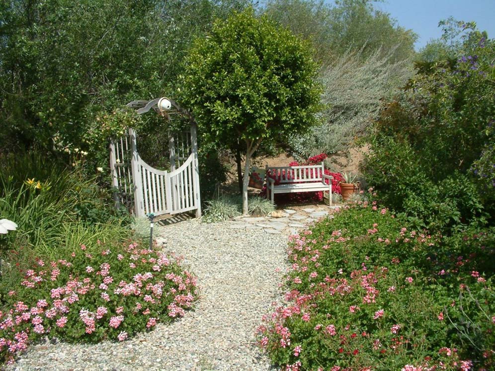 Curving Path to Bench and Gate